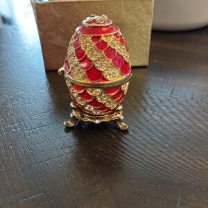 Red Gold Decorative Enamel Russian Style Egg Decor